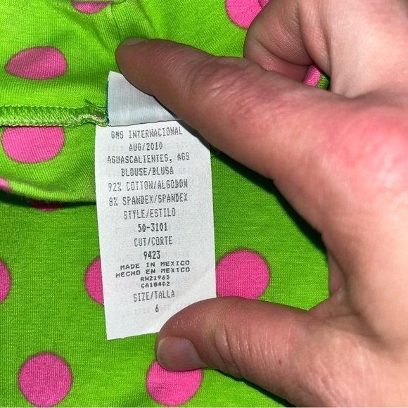 Girls Peaches n Cream Style 50-3101 Girls Sz 6 Outfit Green Pink Reversible NEW - Picture 6 of 13